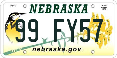 NE license plate 99FY57