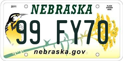 NE license plate 99FY70