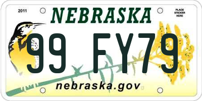 NE license plate 99FY79