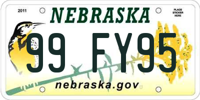 NE license plate 99FY95