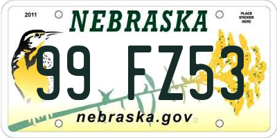 NE license plate 99FZ53