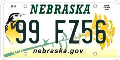 NE license plate 99FZ56