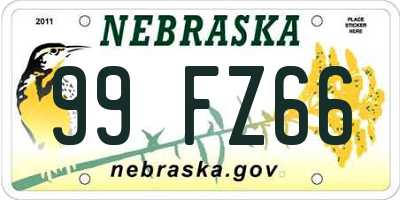 NE license plate 99FZ66