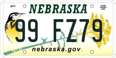 NE license plate 99FZ79