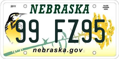 NE license plate 99FZ95