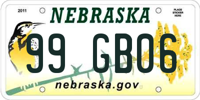 NE license plate 99GB06