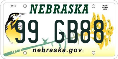 NE license plate 99GB88