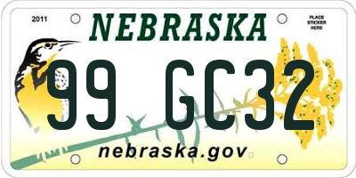 NE license plate 99GC32