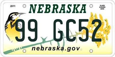 NE license plate 99GC52