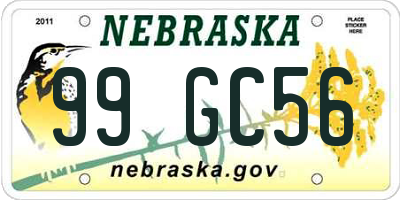 NE license plate 99GC56