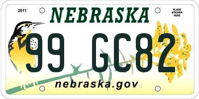 NE license plate 99GC82