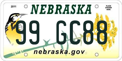 NE license plate 99GC88