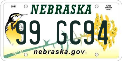 NE license plate 99GC94