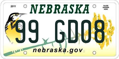 NE license plate 99GD08