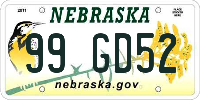 NE license plate 99GD52