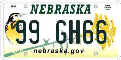 NE license plate 99GH66