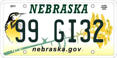 NE license plate 99GI32