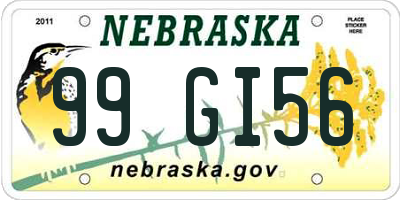 NE license plate 99GI56