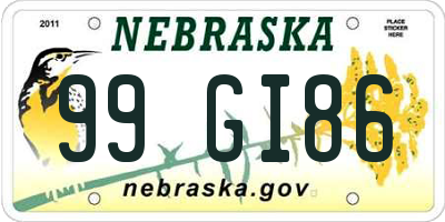 NE license plate 99GI86