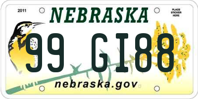 NE license plate 99GI88