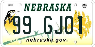 NE license plate 99GJ01