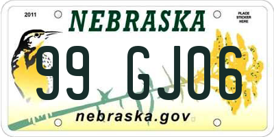 NE license plate 99GJ06