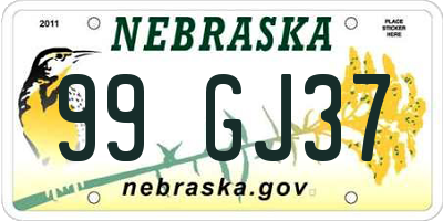 NE license plate 99GJ37