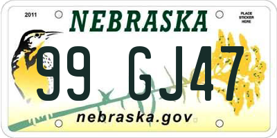 NE license plate 99GJ47