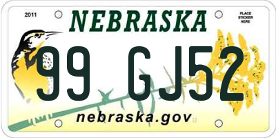 NE license plate 99GJ52