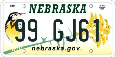 NE license plate 99GJ61
