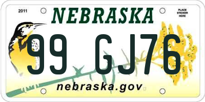NE license plate 99GJ76