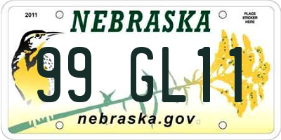 NE license plate 99GL11
