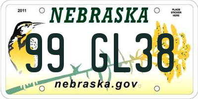 NE license plate 99GL38