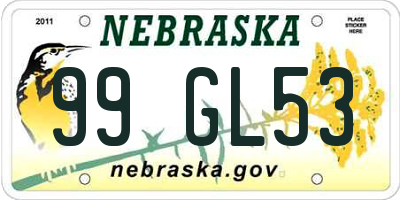 NE license plate 99GL53