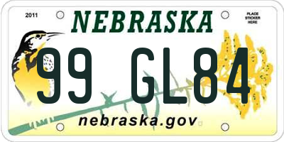NE license plate 99GL84