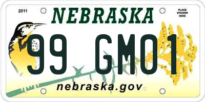 NE license plate 99GM01