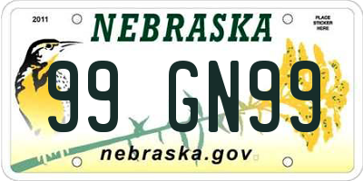 NE license plate 99GN99