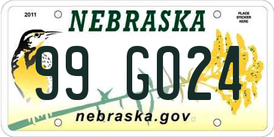 NE license plate 99GO24