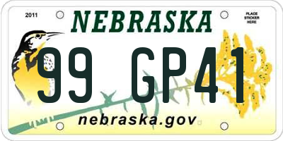 NE license plate 99GP41