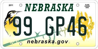 NE license plate 99GP46