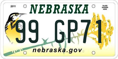 NE license plate 99GP71