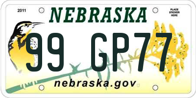 NE license plate 99GP77
