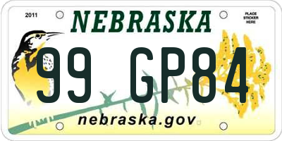 NE license plate 99GP84