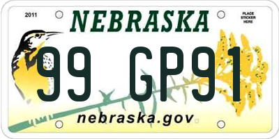 NE license plate 99GP91