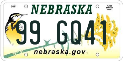 NE license plate 99GQ41