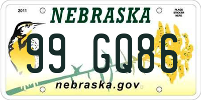 NE license plate 99GQ86