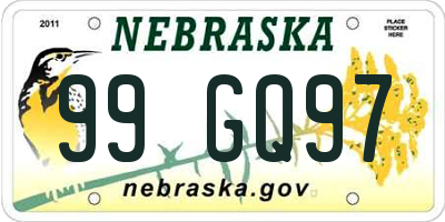 NE license plate 99GQ97