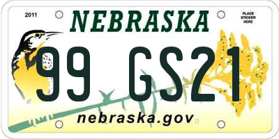 NE license plate 99GS21