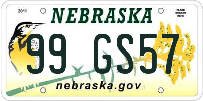 NE license plate 99GS57