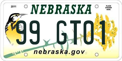 NE license plate 99GT01